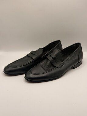 TO BOOT NEW YORK Deville Black Pebbled Penny Loafers Sz 9